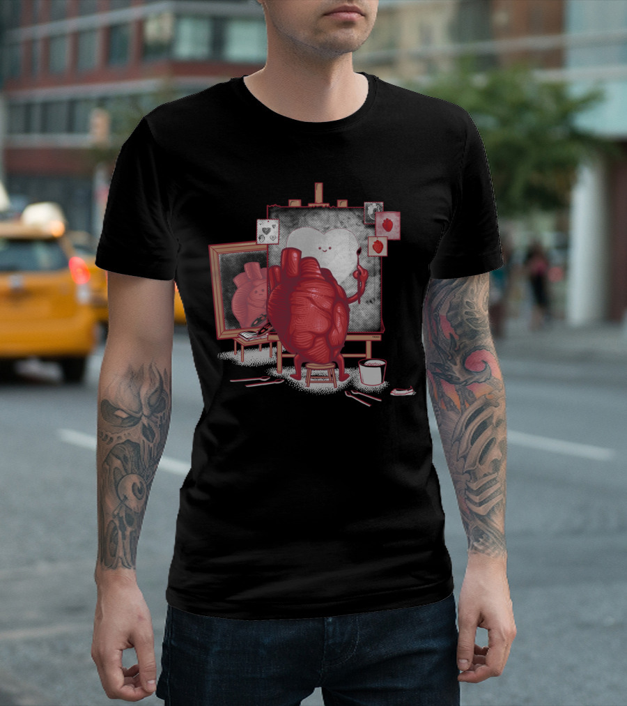Self Reflection Heart Painting and Mirror T-Shirt