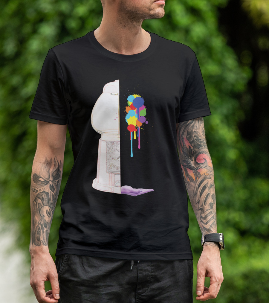 Gumball Please Gra Half Gumball Machine Multicolor Splatter Abstract T-Shirt