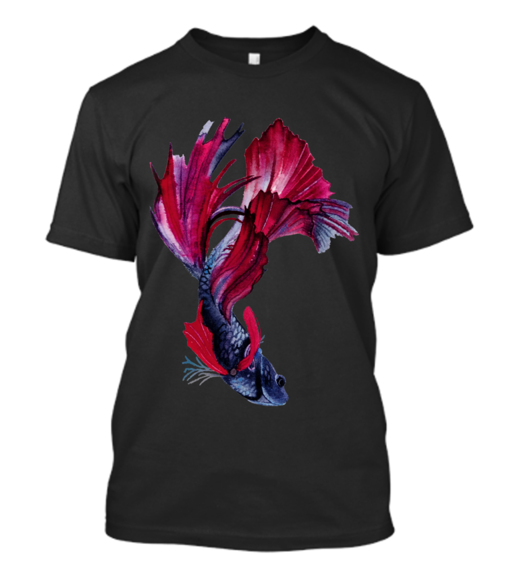 Fighting Fish Betta Splendens Rich Red And Blue Tones T-Shirt