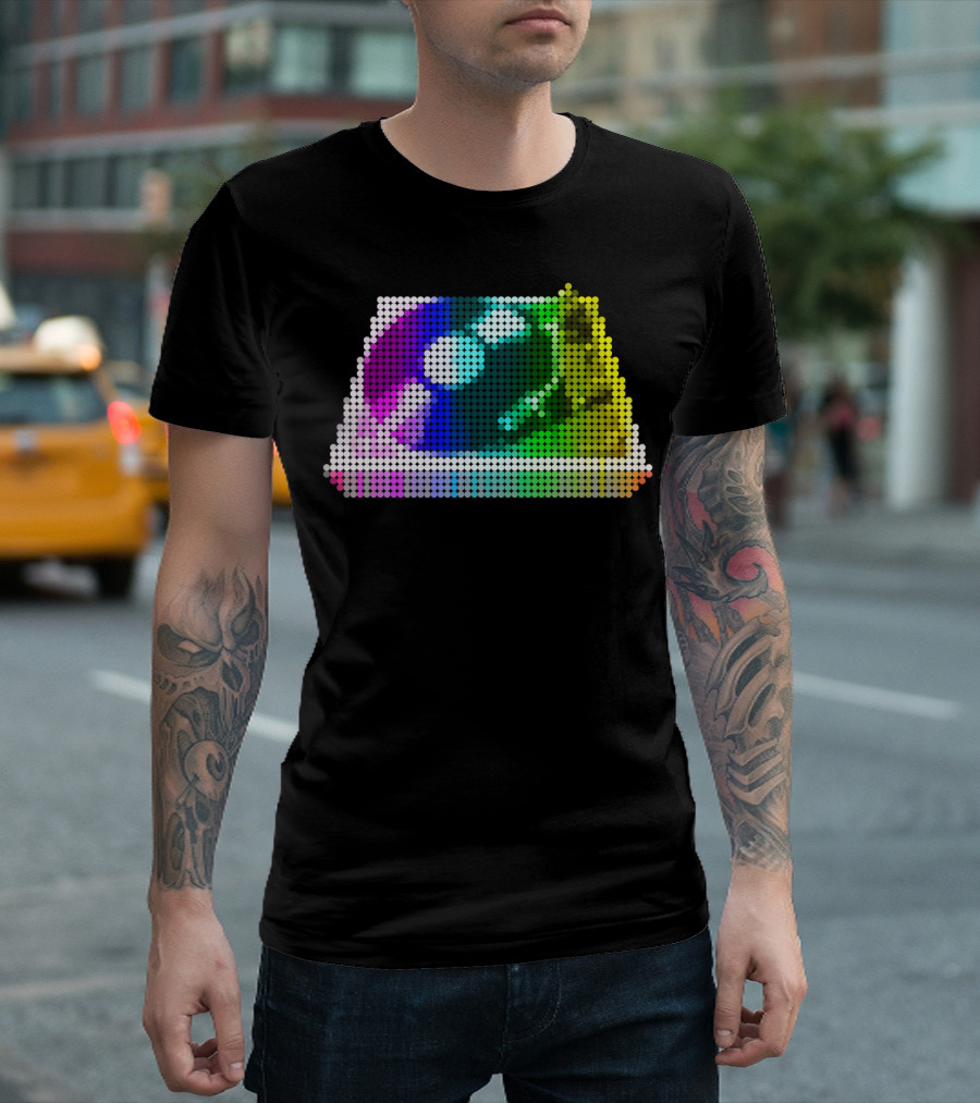 Turntable Pixel Art Vivid Color Mosaic T-Shirt