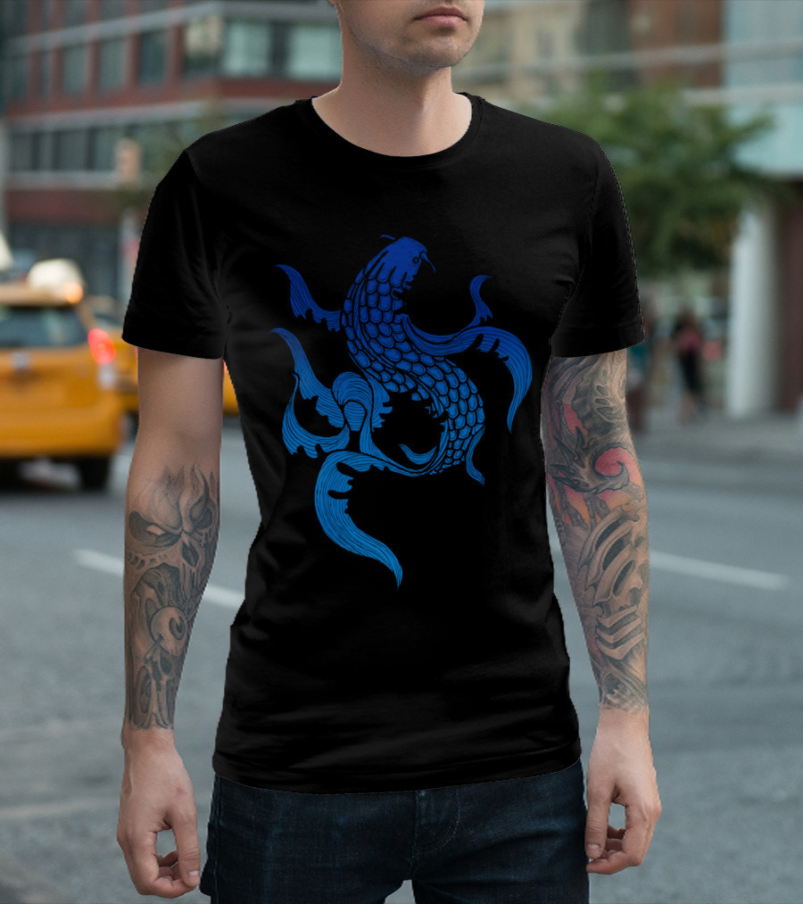 Catfish Blues Elegant Blue Fish T-Shirt