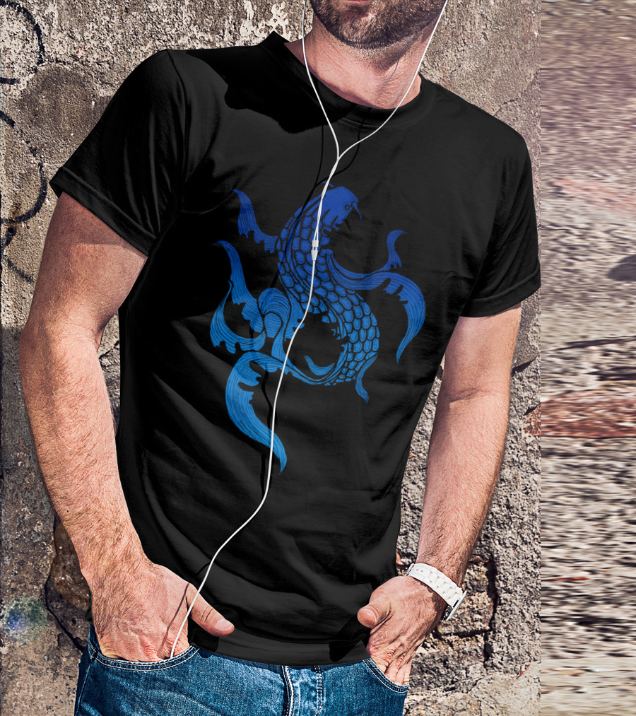 Catfish Blues Elegant Blue Fish T-Shirt