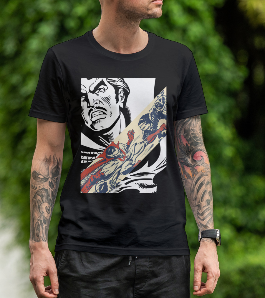 Doctor Strange Dynamic Comic Combat Scene T-Shirt