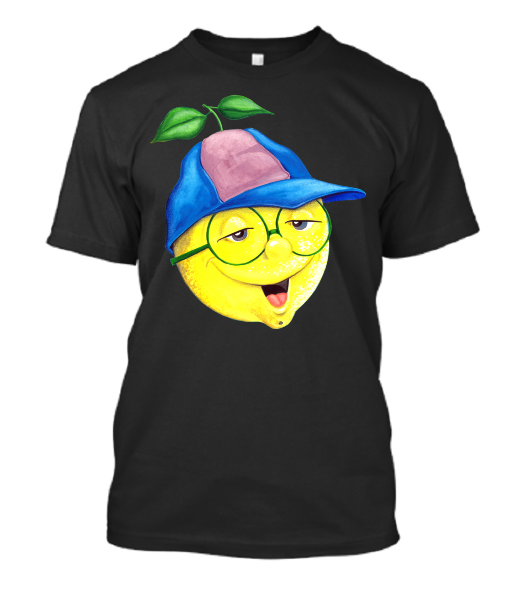 Luke Lemonhead Purple Smirking Lemon With Hat And Glasses T-Shirt