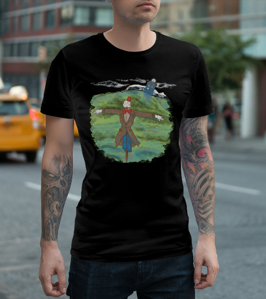 Doctor Turnip Head Whovian Adventure Scarecrow TARDIS T-Shirt
