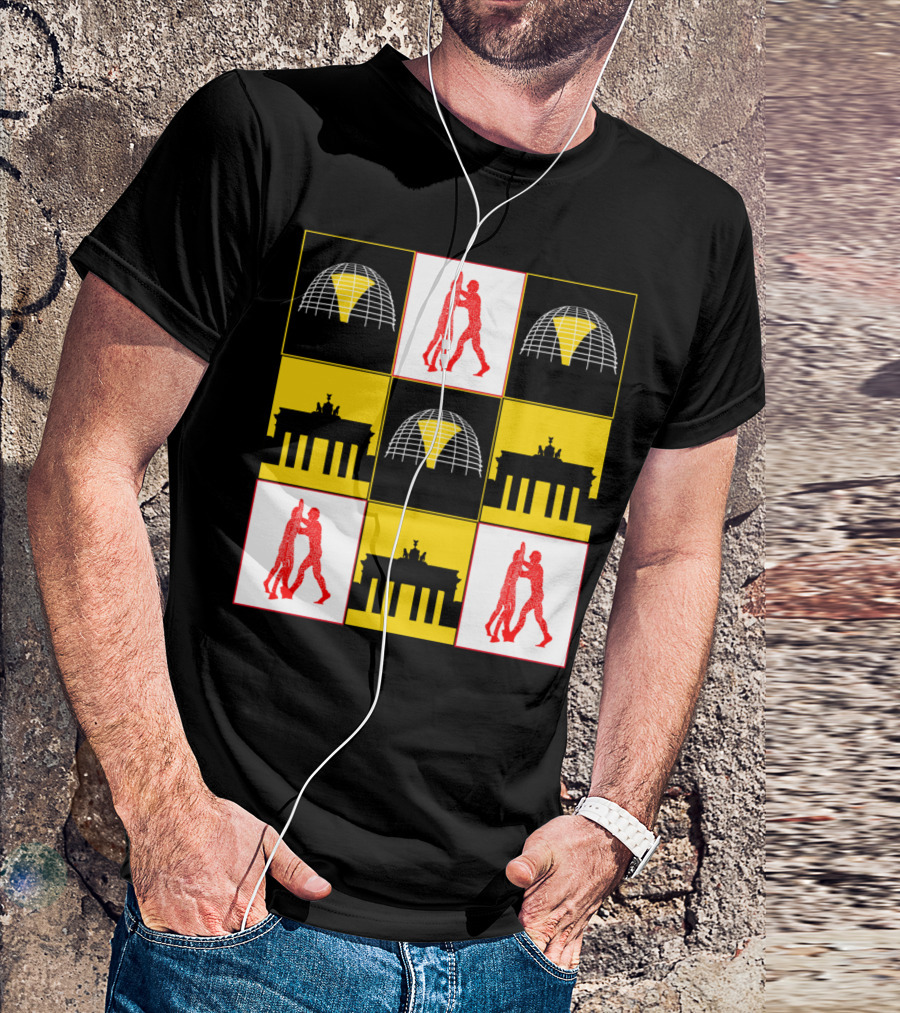 Berlin Brandenburg Gate Dancing Figures Grid T-Shirt