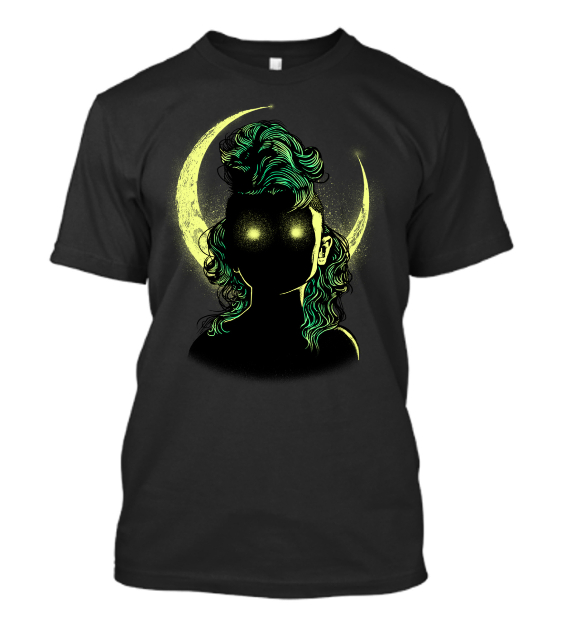 Mystery Cosmic Glow Silhouette With Crescent Moon T-Shirt