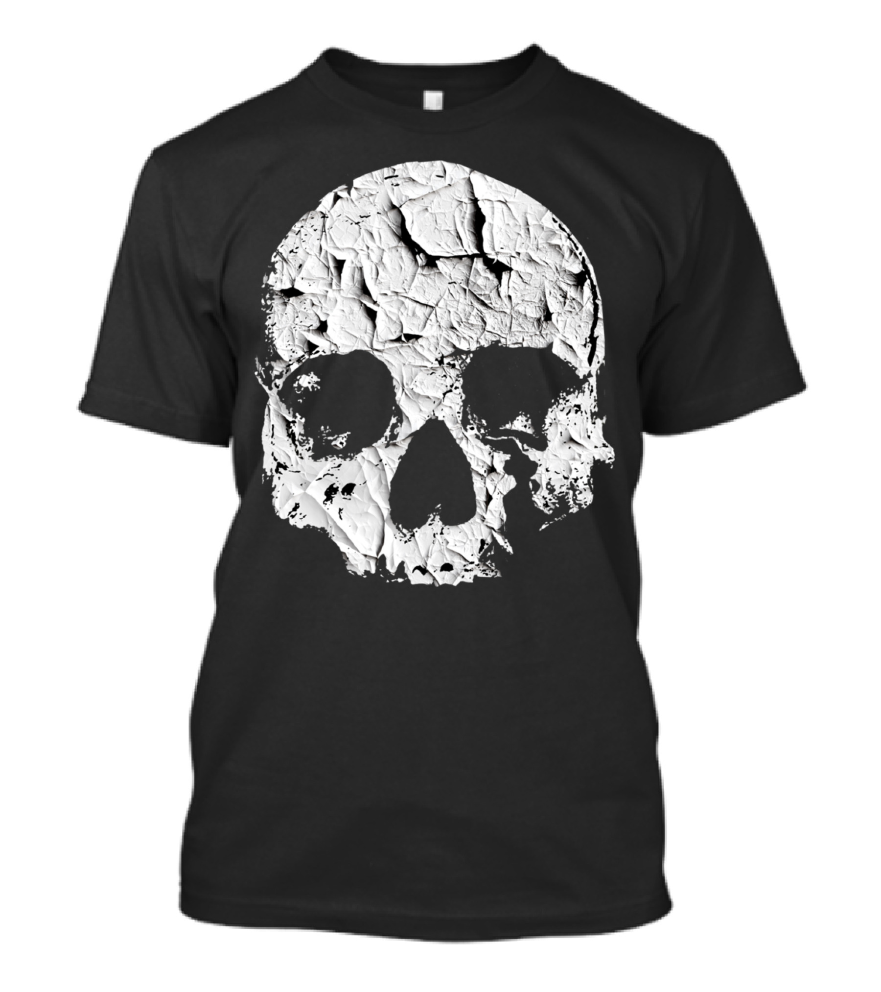 Peeling Paint Skull Cracked Texture T-Shirt