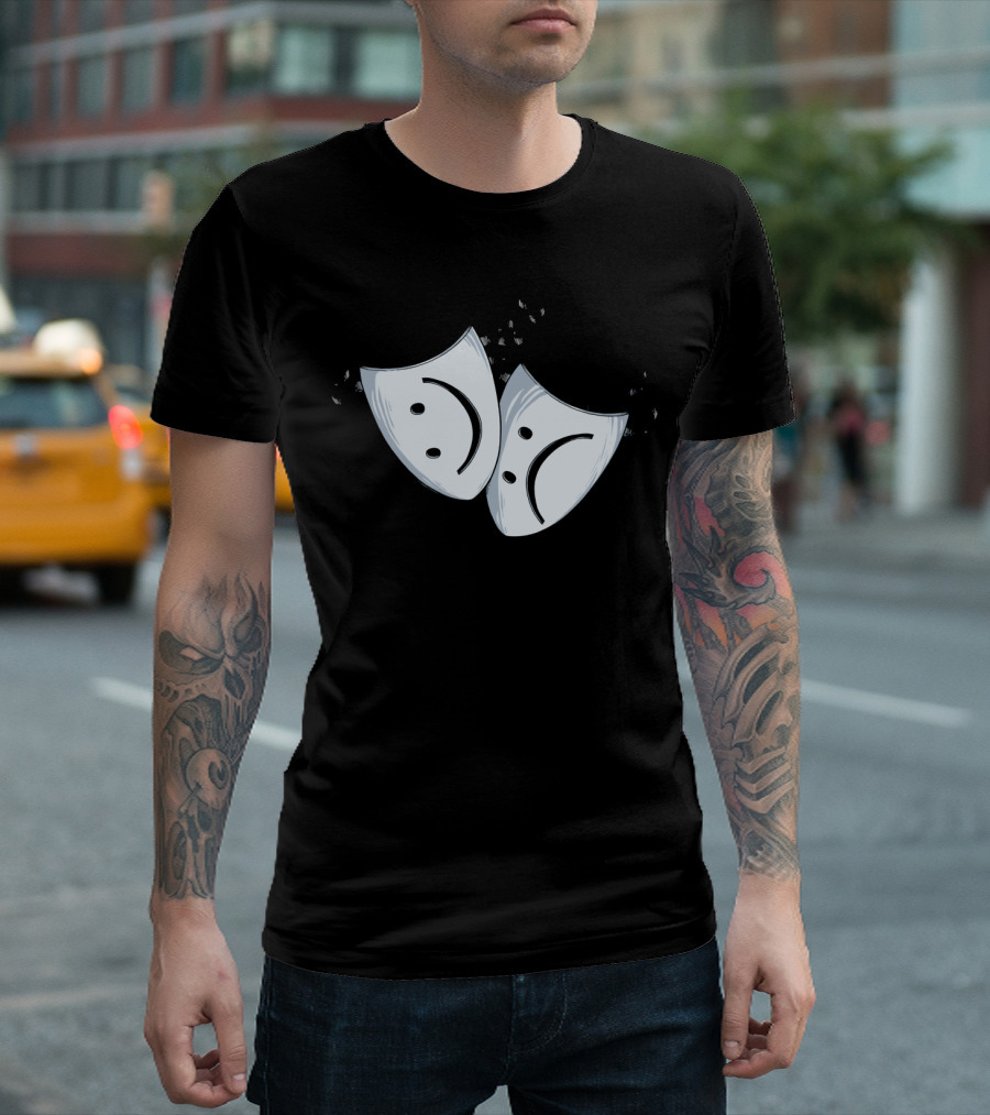 Dramaticons Comedy Tragedy Mask Faces T-Shirt