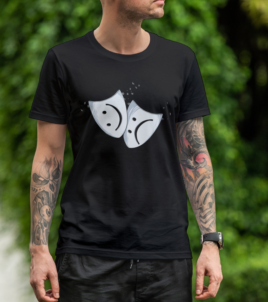 Dramaticons Comedy Tragedy Mask Faces T-Shirt