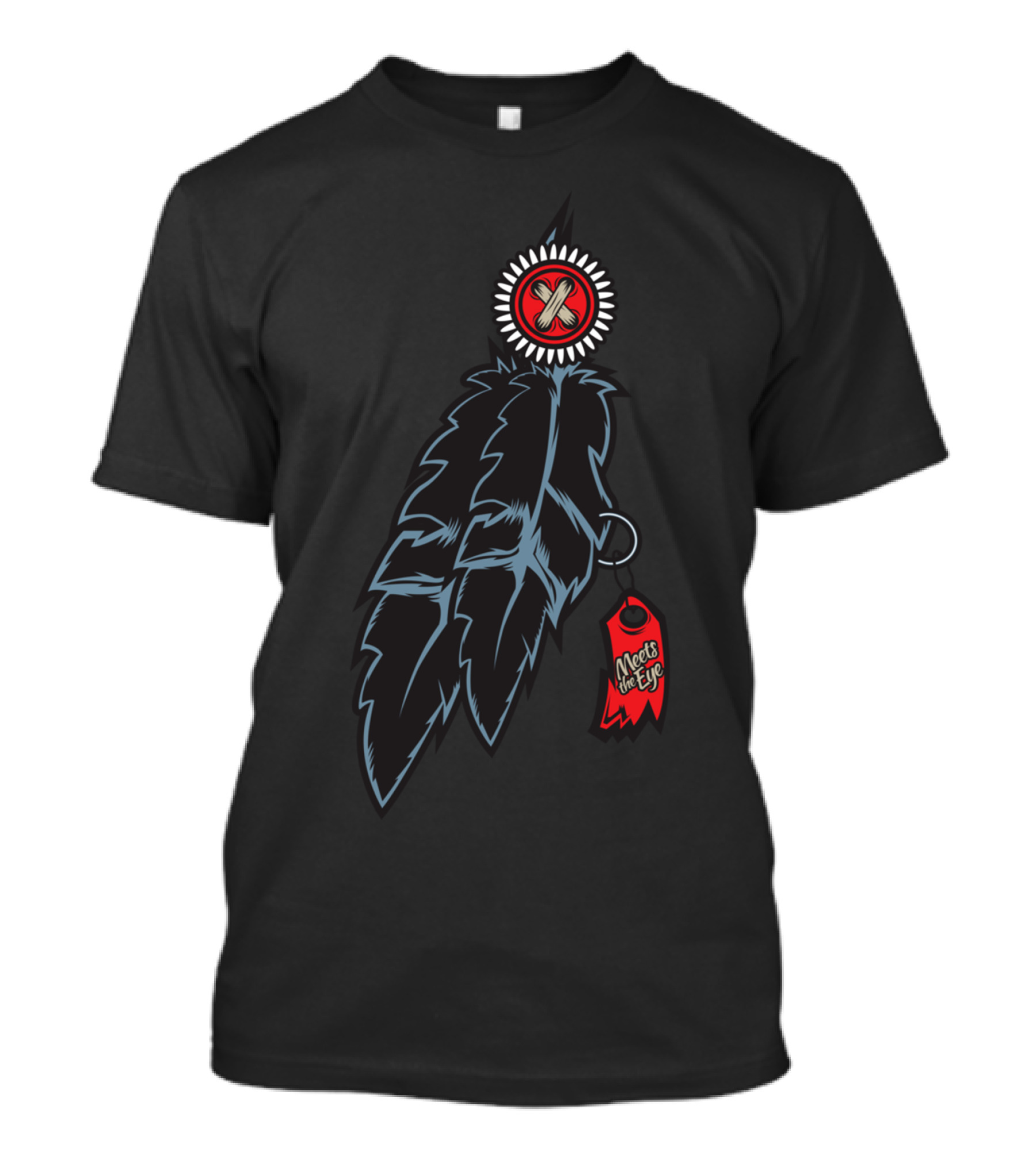 Meets The Eye Cross Feather With Red Tag T-Shirt