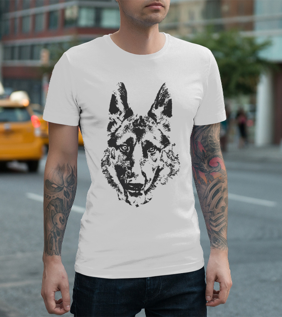 German Shepherd Face Outline T-Shirt