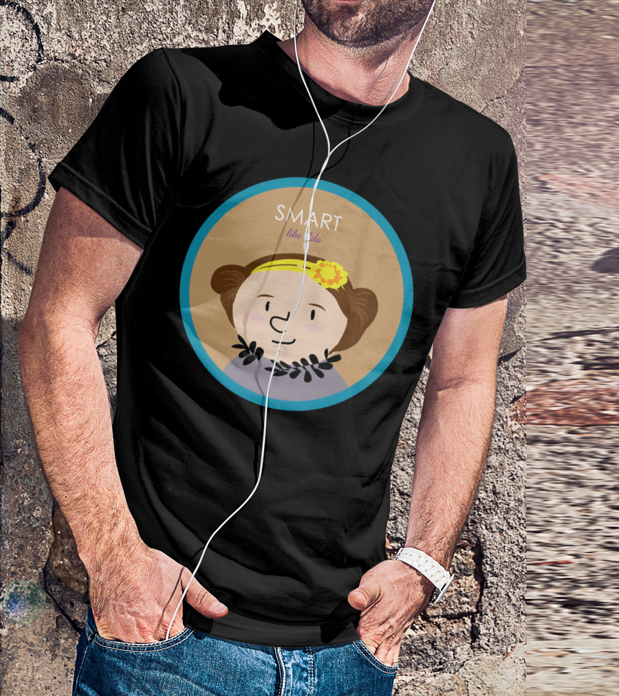 Smart Like Ada Portrait Graphic With Flower Headband T-Shirt
