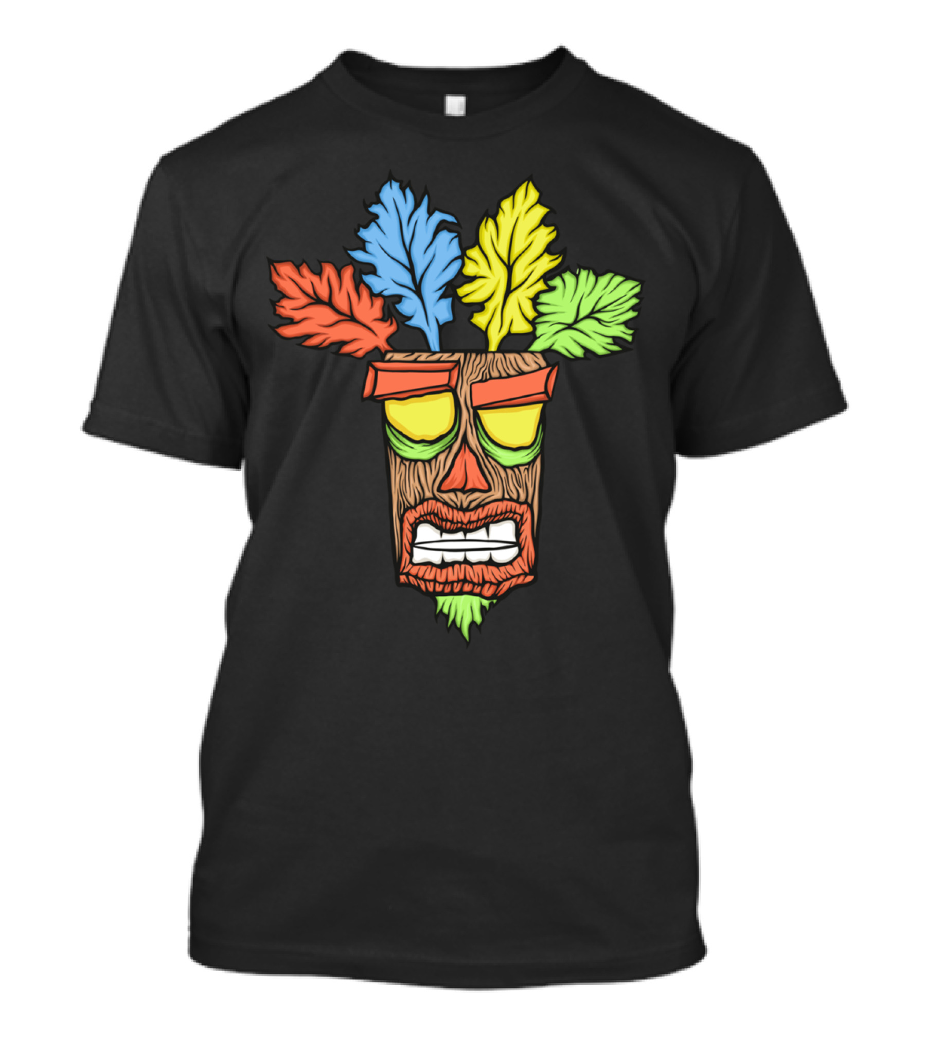 Aku Aku N Sane Mask Colorful Leaves T-Shirt