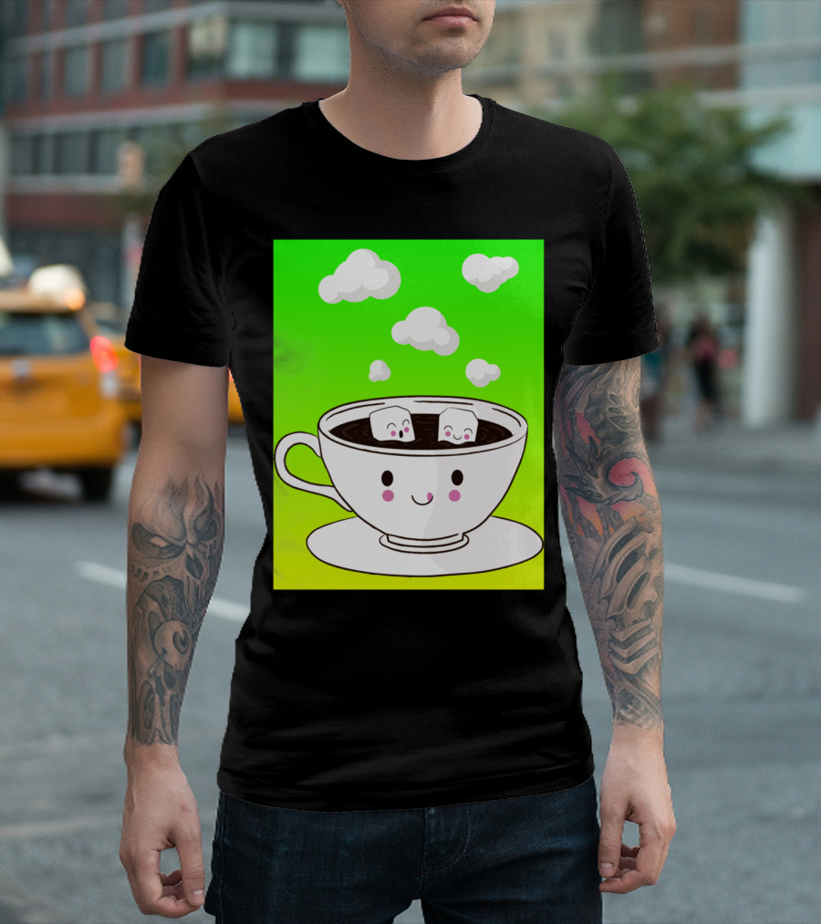Smile Coffee Happy Floating Marshmallows in Cute Cup T-Shirt