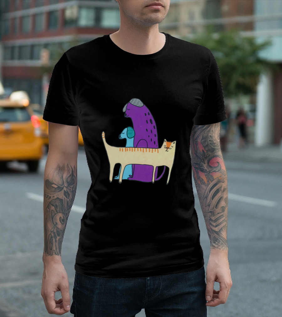 Cats And Dogs Abstract T-Shirt