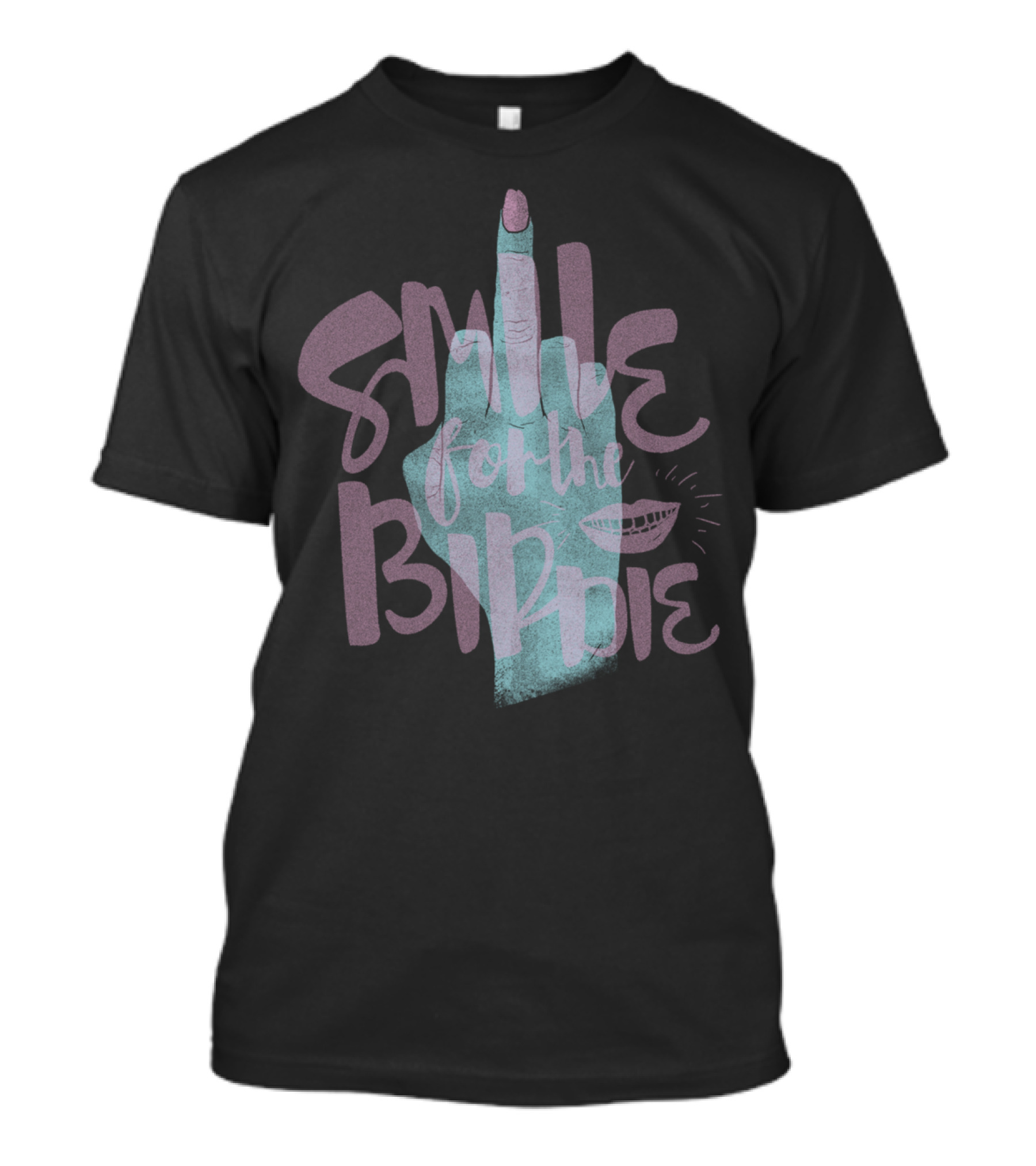 Smile For The Birdie Middle Finger Lips T-Shirt