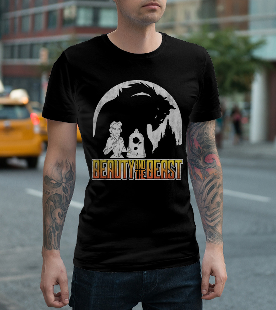 Beauty And The Beast Shadow Rose Castle T-Shirt