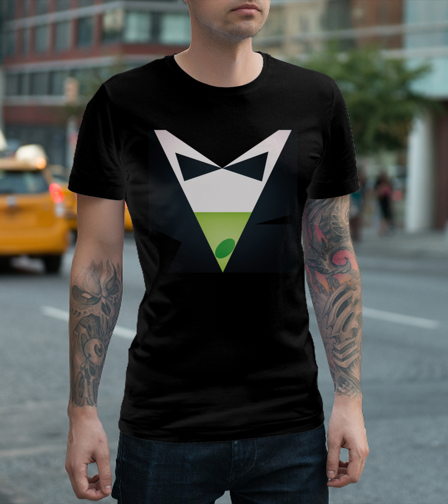 Shaken Not Stirred Martini Tuxedo LIME T-Shirt
