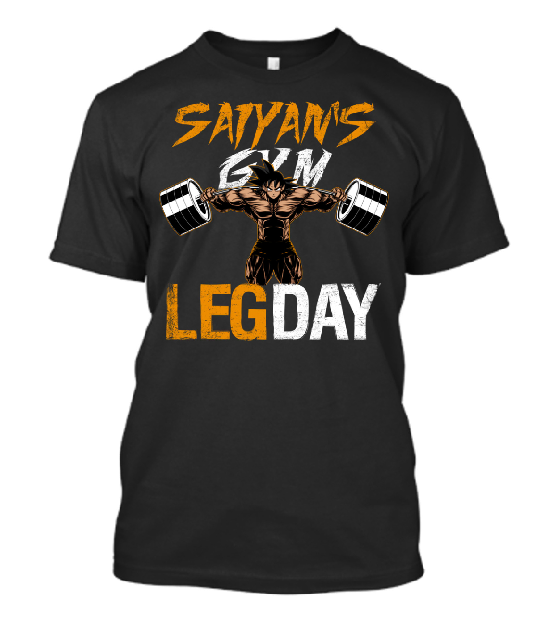 SAIYAN'S GYM LEG DAY Version 2 No Splatter T-Shirt