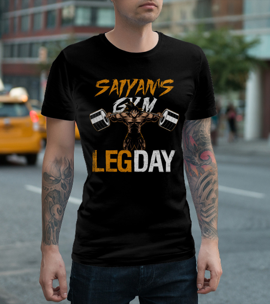 SAIYAN'S GYM LEG DAY Version 2 No Splatter T-Shirt