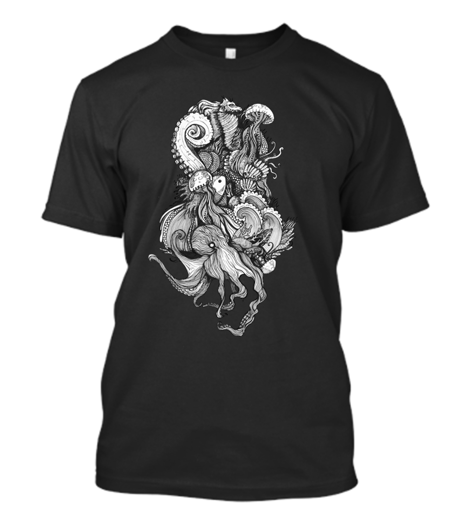 Ocean Deep Nautical Creatures Fantasy T-Shirt