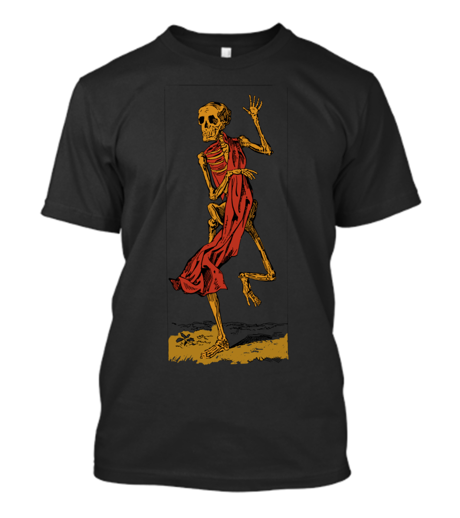 Skeleton Dance In Red Cloak T-Shirt