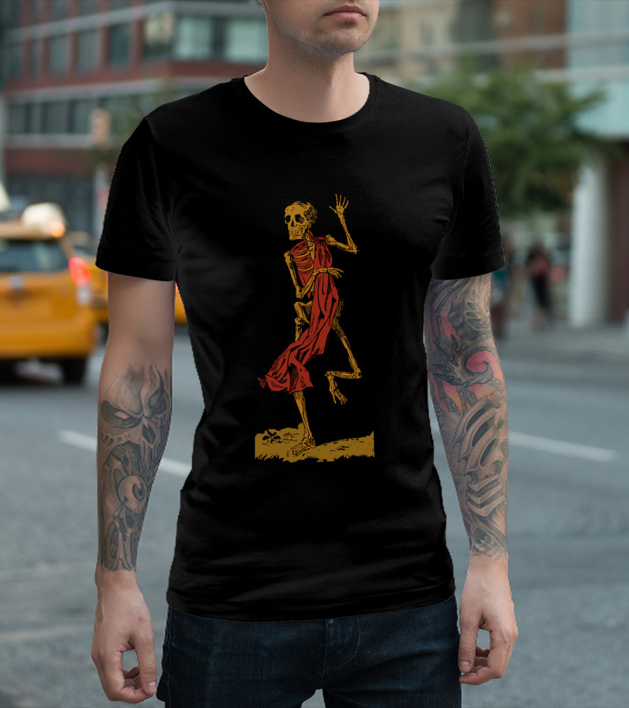 Skeleton Dance In Red Cloak T-Shirt
