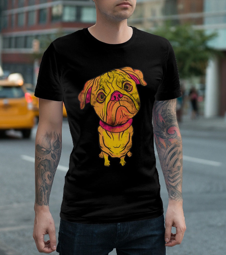 Puggin' Vibrant Neon Pug T-Shirt