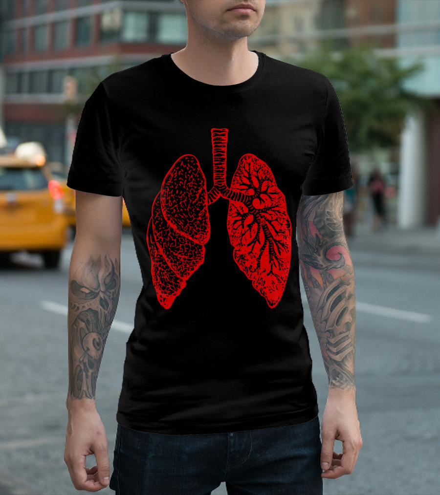 Lungs Red Anatomical T-Shirt