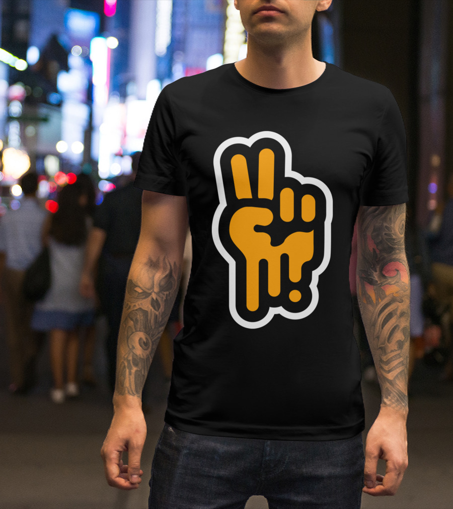 Lunskee Dripping Peace Hand Gesture T-Shirt
