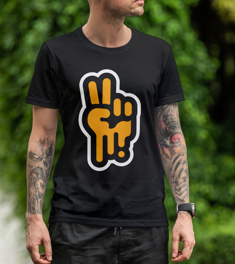 Lunskee Dripping Peace Hand Gesture T-Shirt