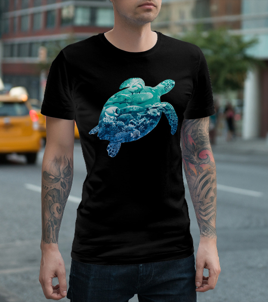 Sea Turtle Coral Reef Marine Wildlife Ocean Life T-Shirt