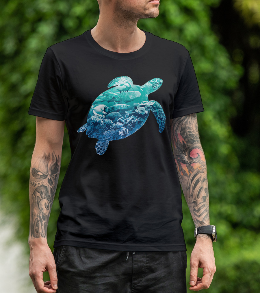 Sea Turtle Coral Reef Marine Wildlife Ocean Life T-Shirt