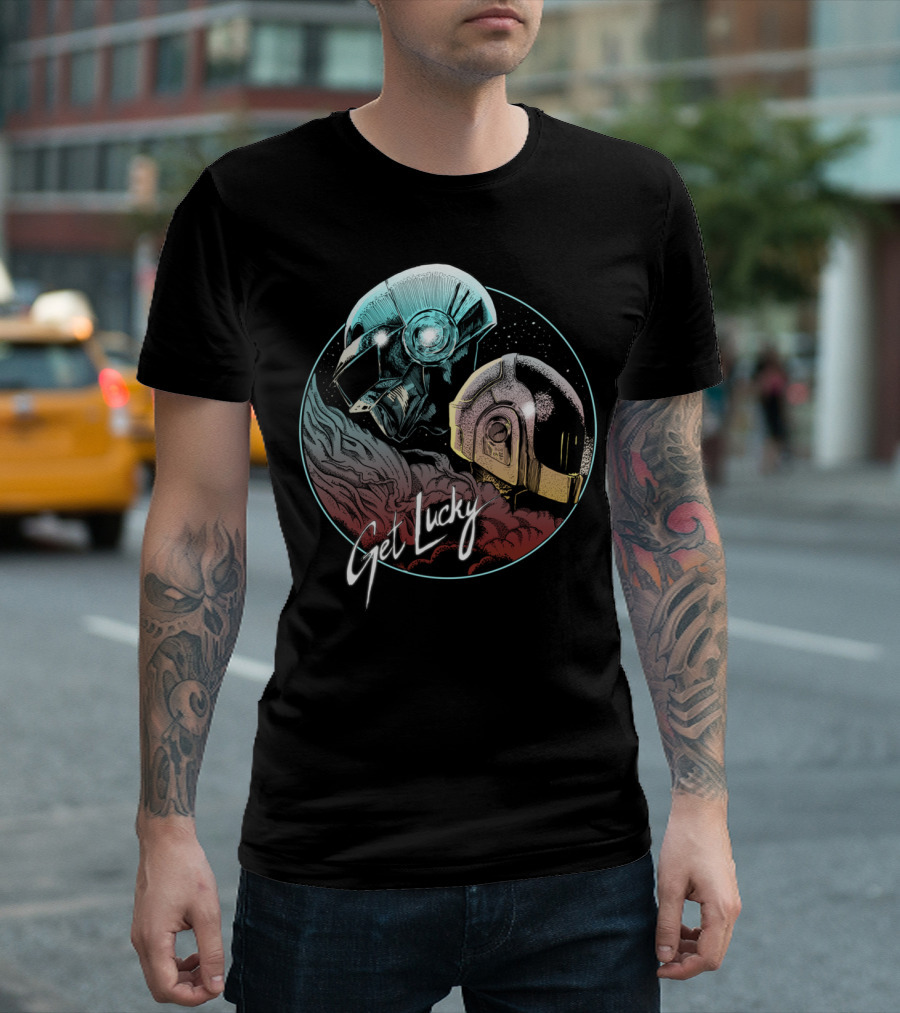 Get Lucky Daft Punk Helmets T-Shirt