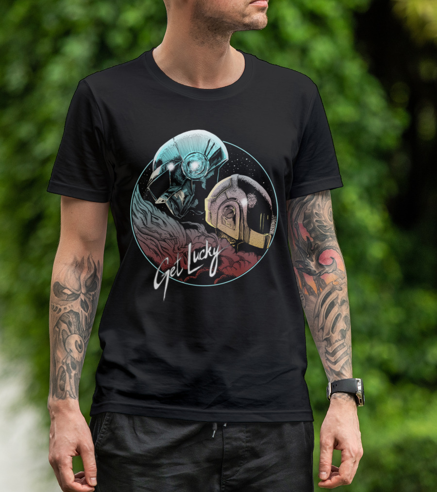 Get Lucky Daft Punk Helmets T-Shirt