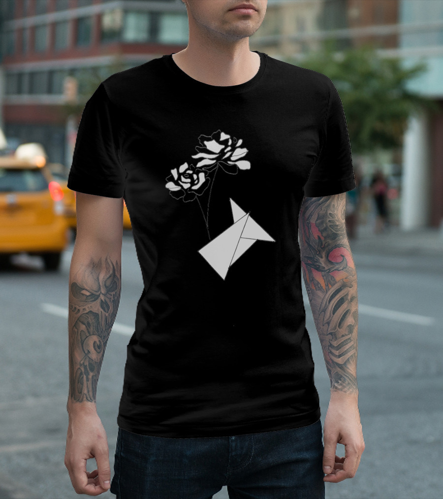 Two And Three Origami and Roses T-Shirt
