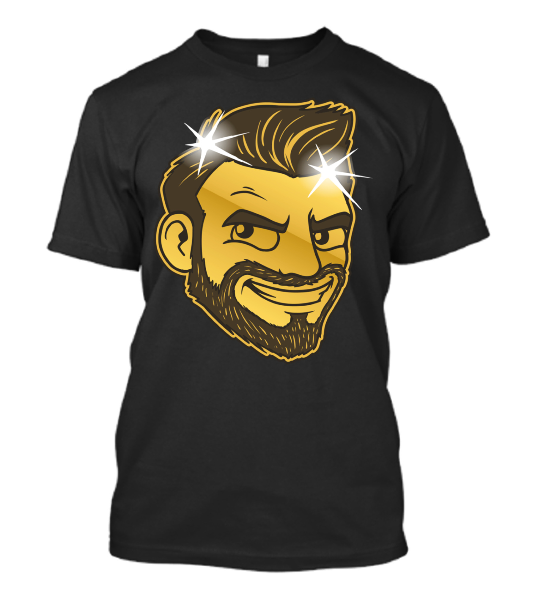 NadedGold Shiny Bearded Character With Sparkling Hair T-Shirt