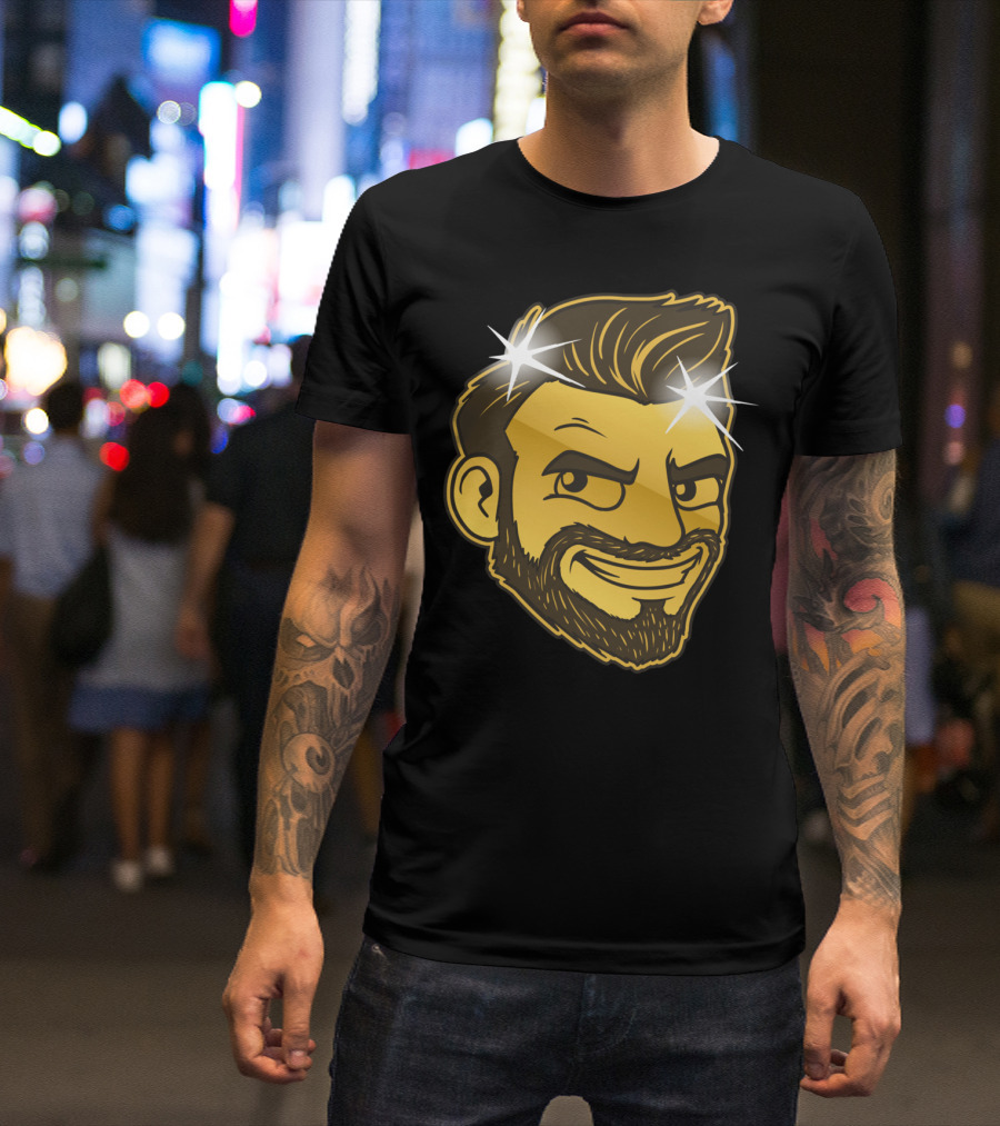 NadedGold Shiny Bearded Character With Sparkling Hair T-Shirt