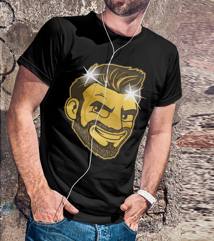 NadedGold Shiny Bearded Character With Sparkling Hair T-Shirt