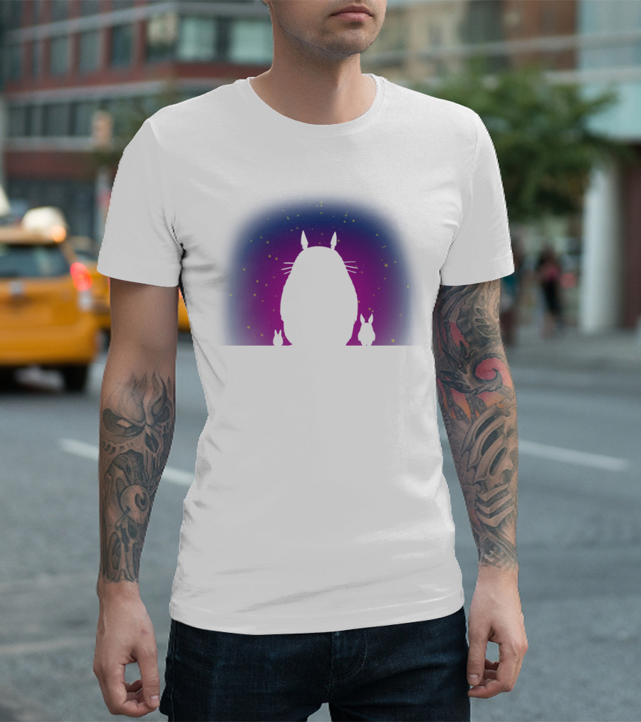 Dream Night Totoro Under Starry Sky T-Shirt