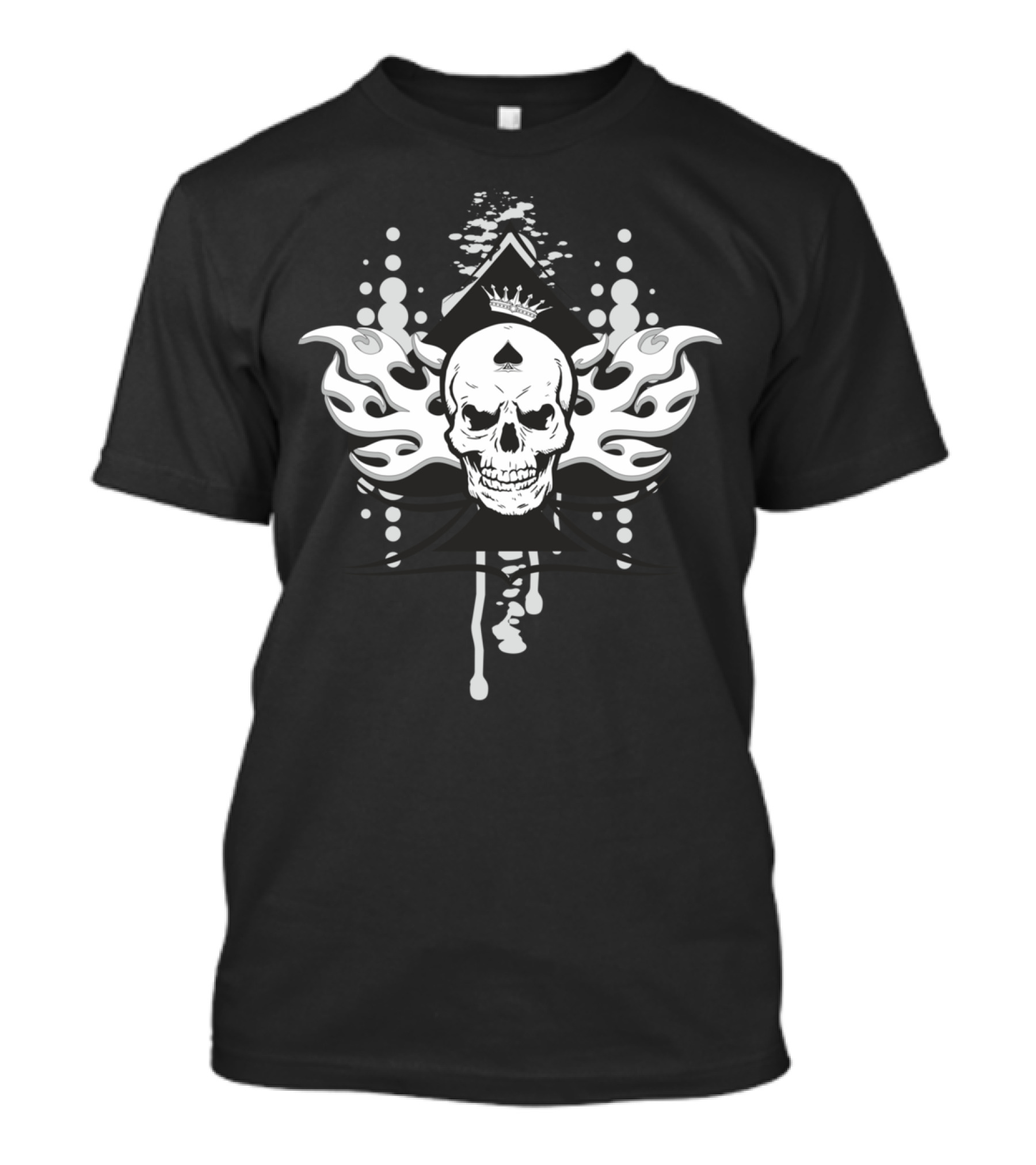 Ace Of Spades Skull Crown Flames T-Shirt