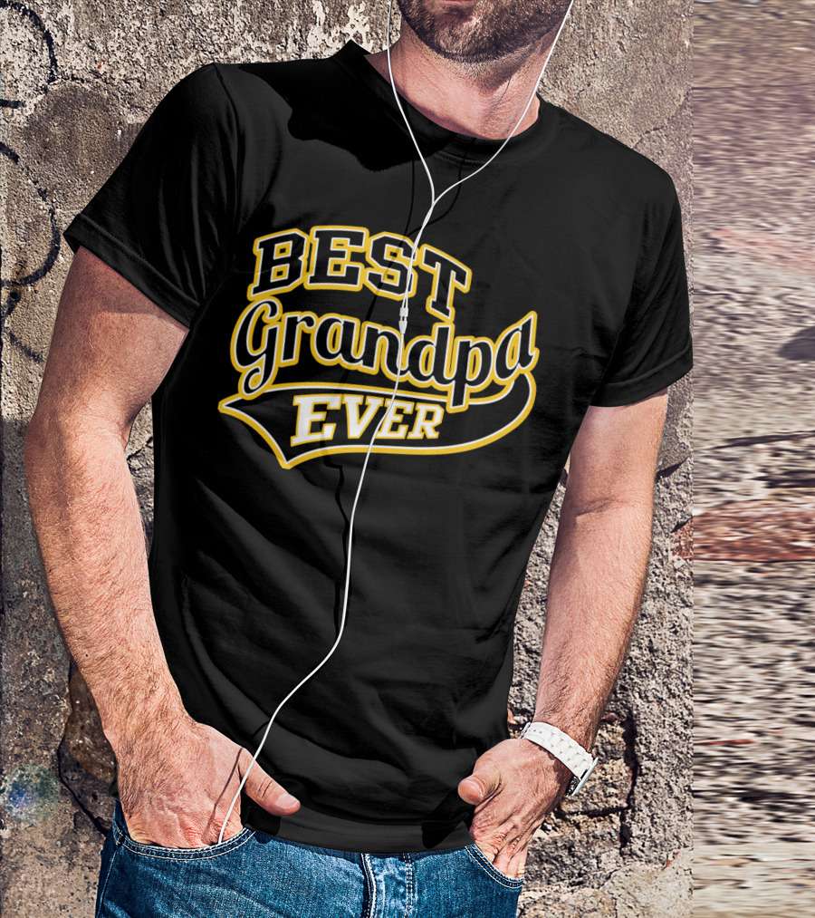 Best Grandpa Ever Retro Vintage Varsity T-Shirt