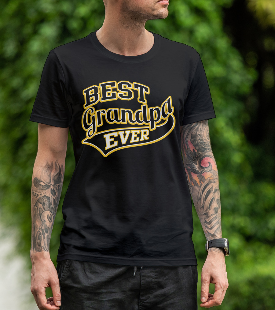 Best Grandpa Ever Retro Vintage Varsity T-Shirt