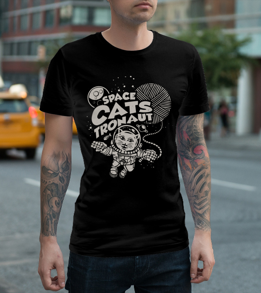 Space Catstronaut Yarn Adventure T-Shirt
