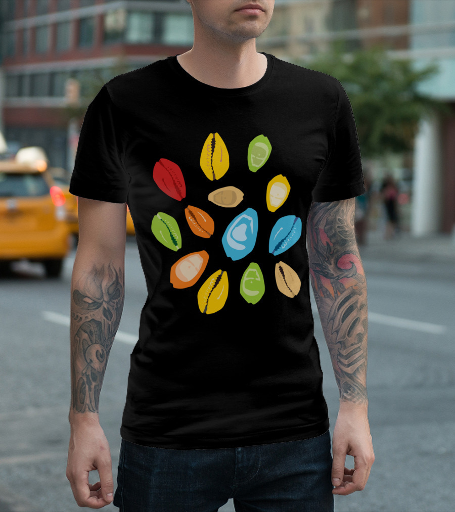 Colorful Seashell Patterns in Vibrant Assorted Shades T-Shirt