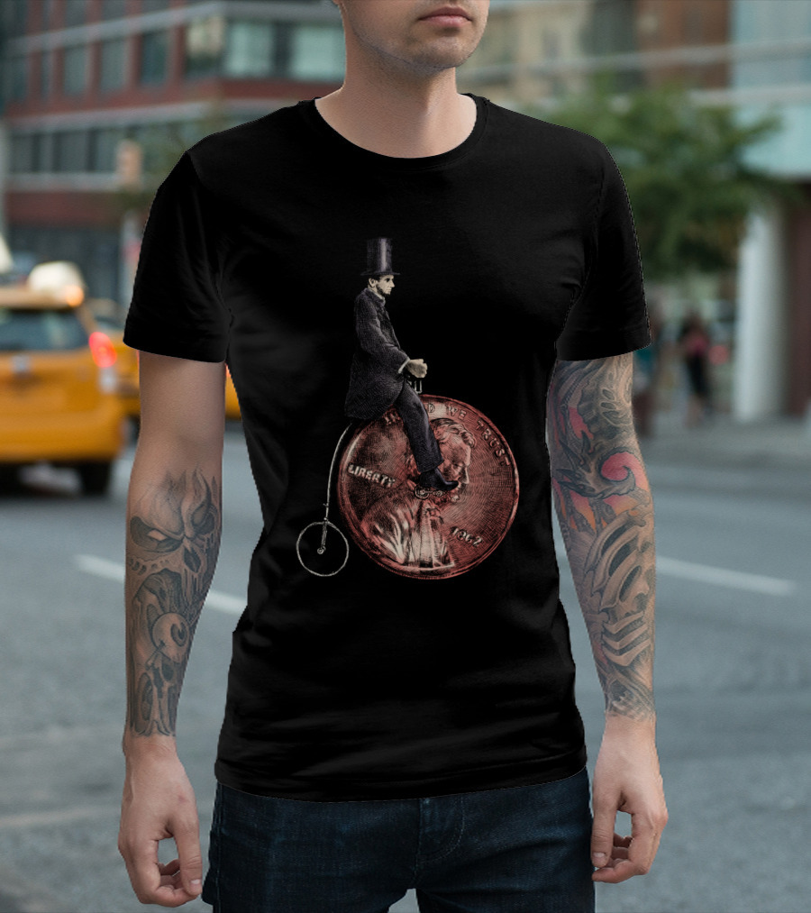 Abraham Lincoln Penny Farthing Bicycle T-Shirt