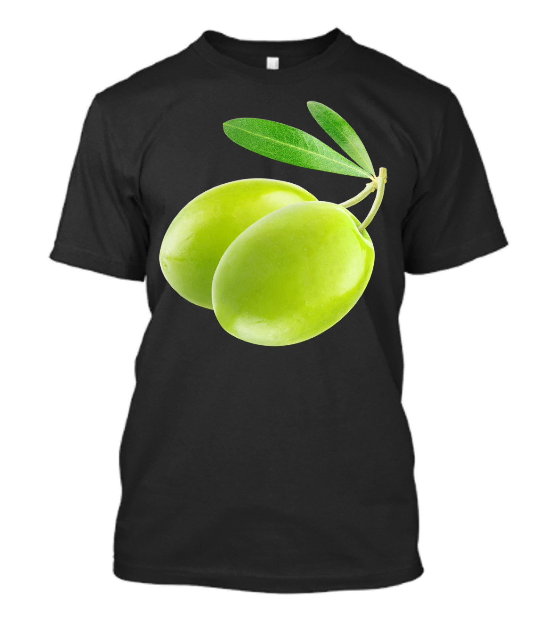 Two Green Olives Sticks With Leaves T-Shirt