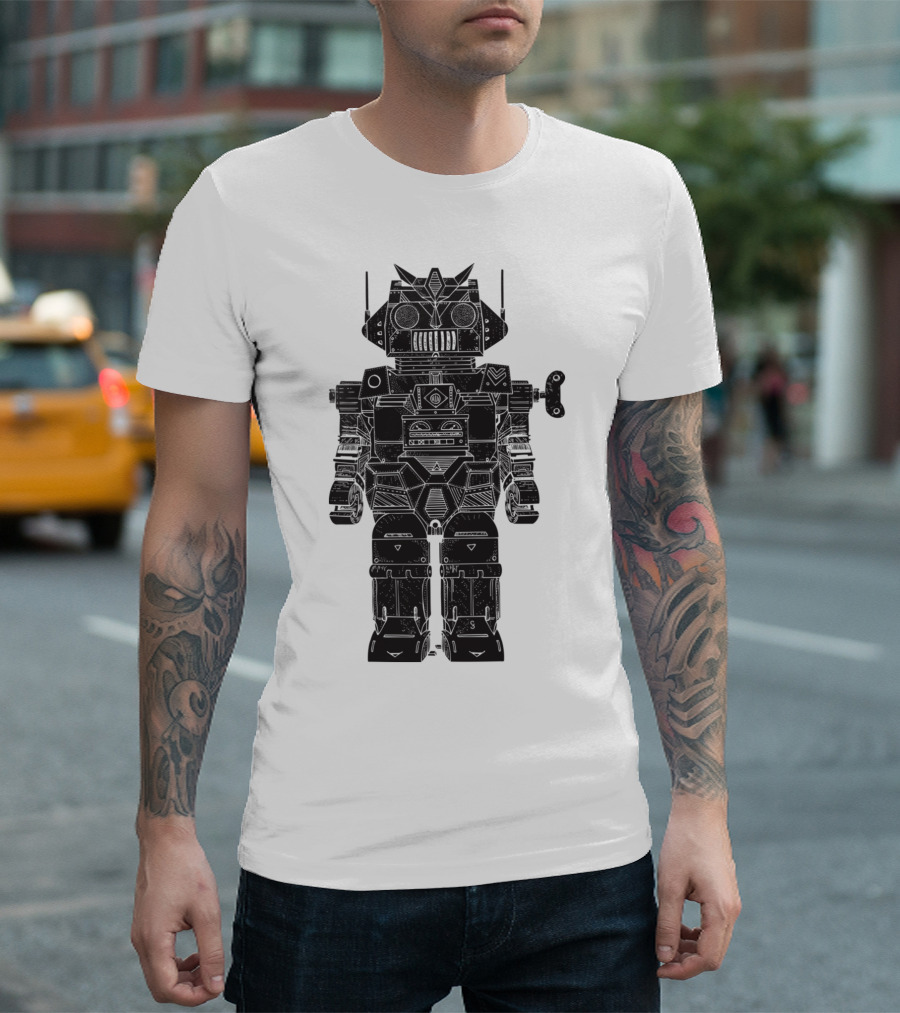 Robot SamJone Vintage Futuristic T-Shirt