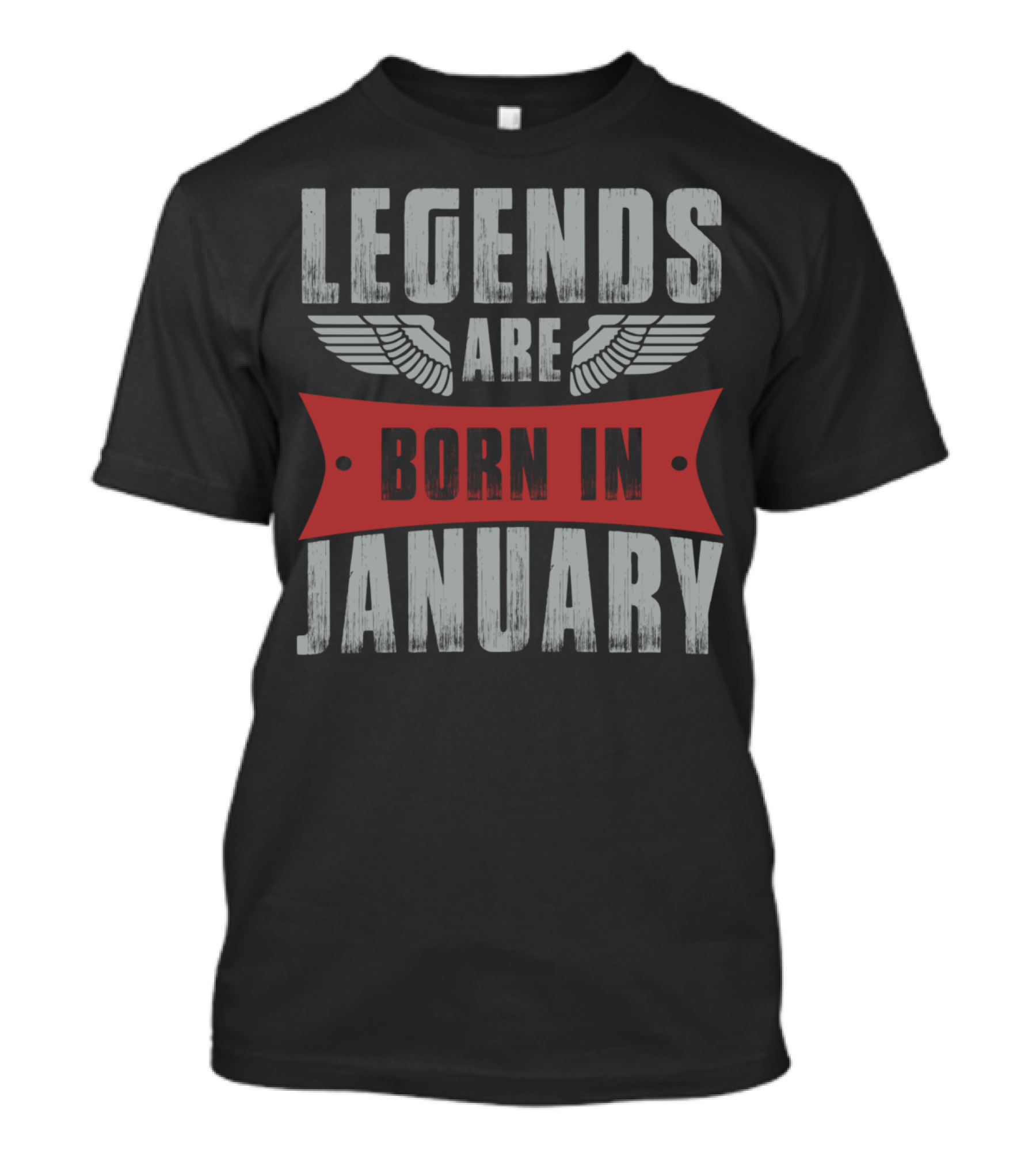 Legends Are Born In January Winged Badge T-Shirt